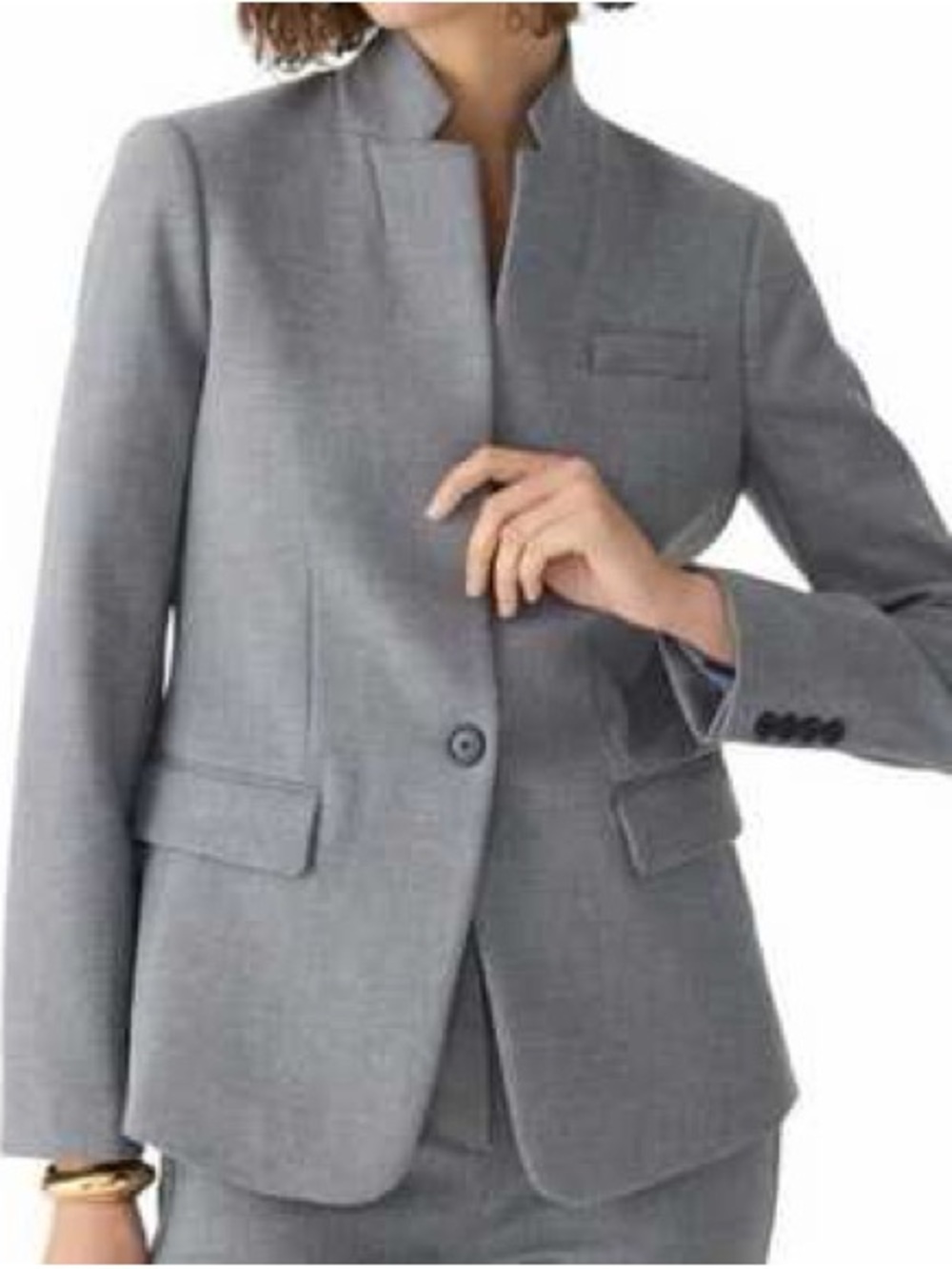 J. Crew Regent Gray Stand-Collar Blazer